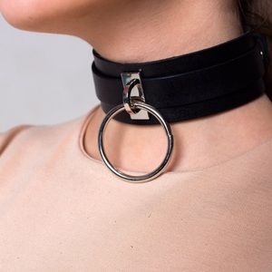 NEW! Black Faux Leather Choker Necklace Collar